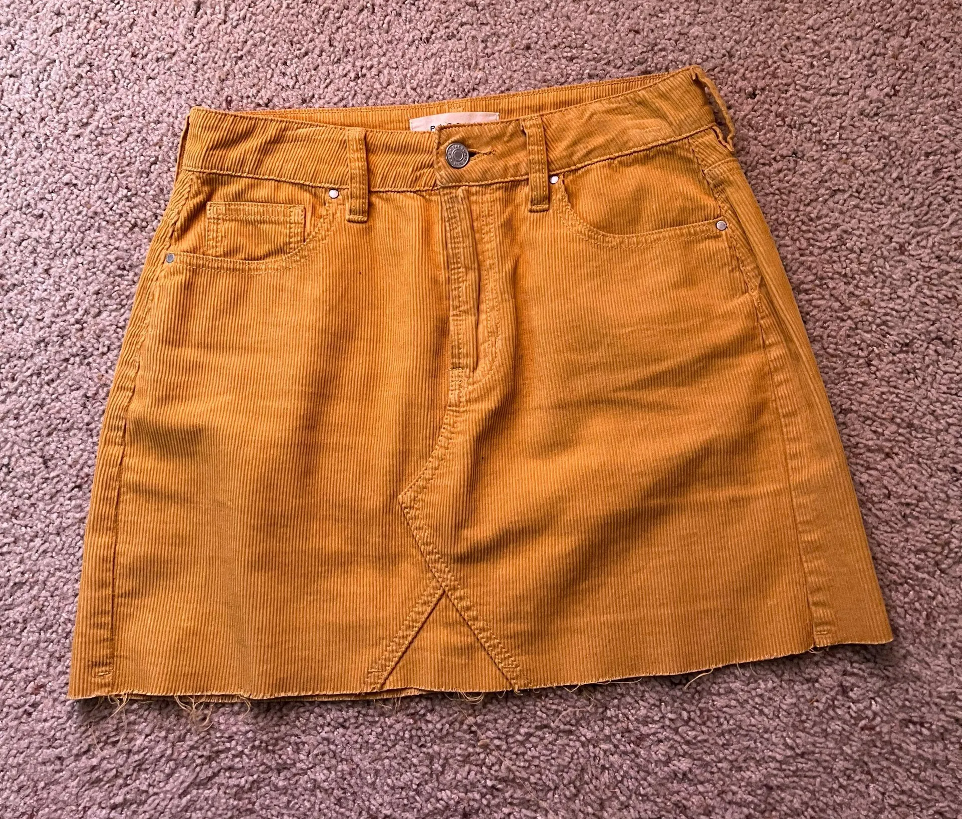 Yellow Corduroy Skirt - Image 2