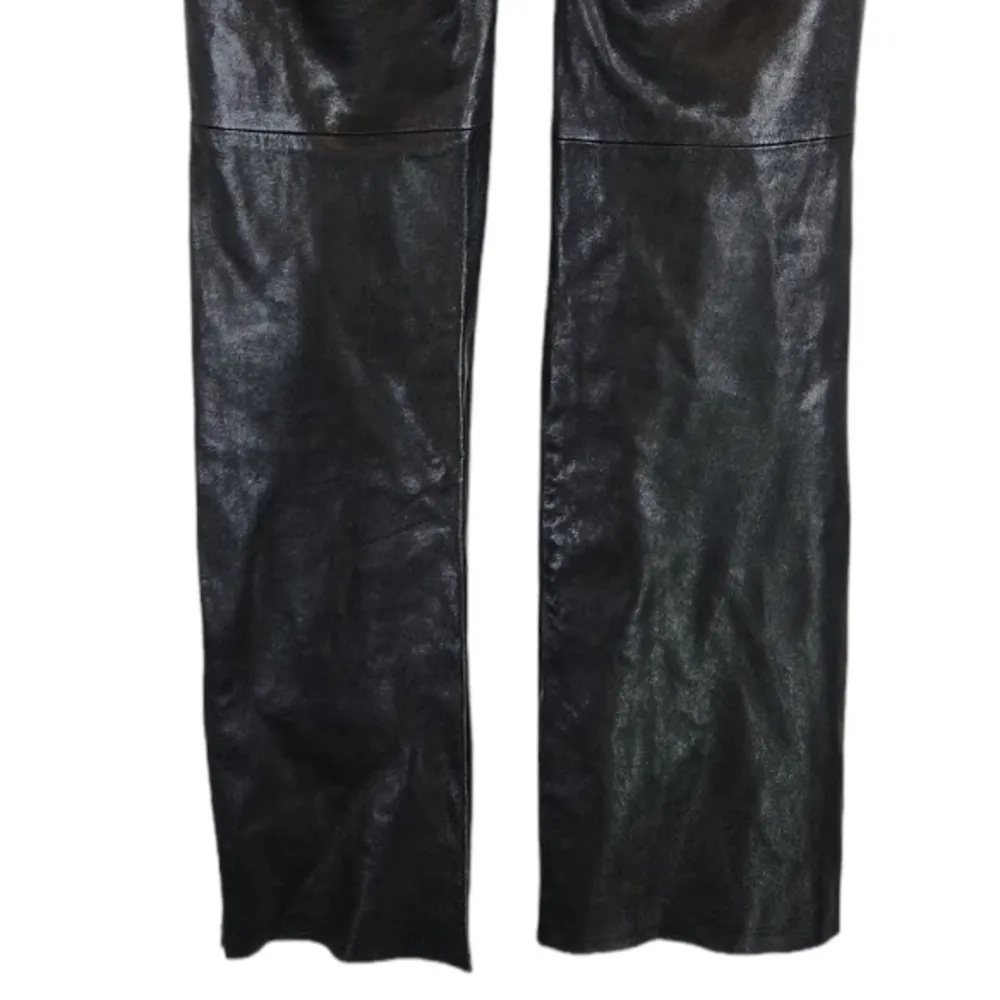 Vintage BEBE Leather Straight Leg Pants Size 4 - Image 6