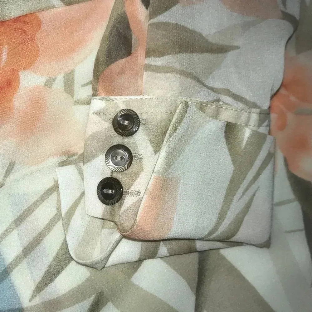 JONES NEW YORK COLLECTION silk semi-sheer long sleeve button up top NEW size 2P - Image 5