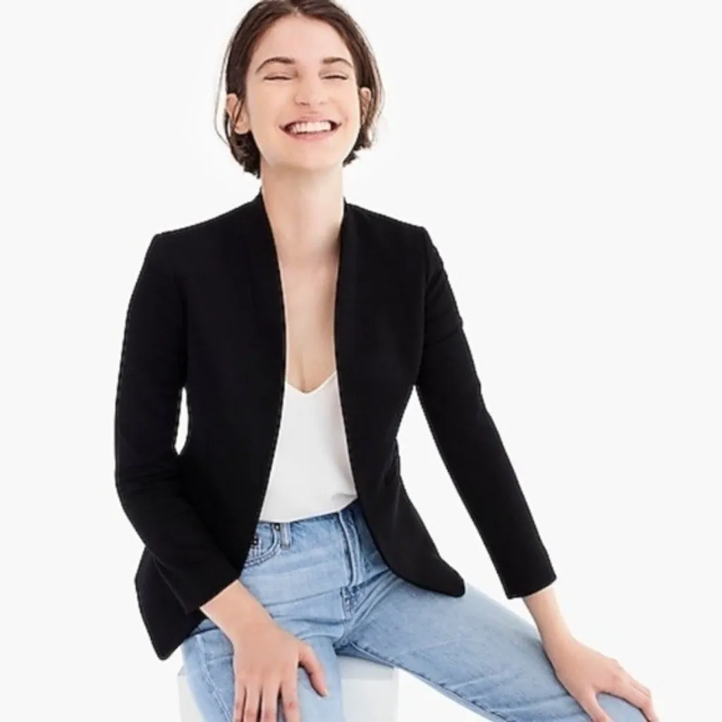 NWT J.Crew Going Out Blazer in Black Stretch Twill Open Front Jacket 18 - Image 6