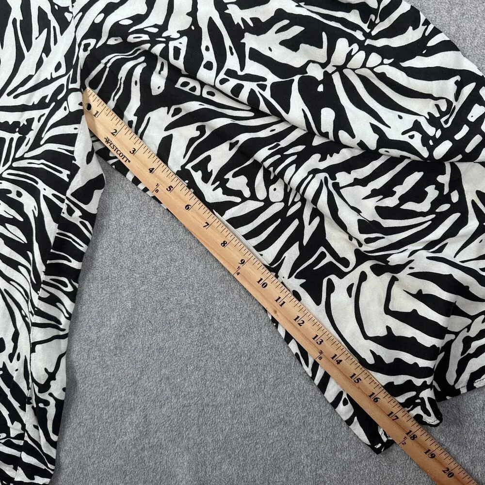 Patrons Of Peace Wide Lege Jumpsuit Women's XS Black/White Cropped Ruffle Boho - Image 8