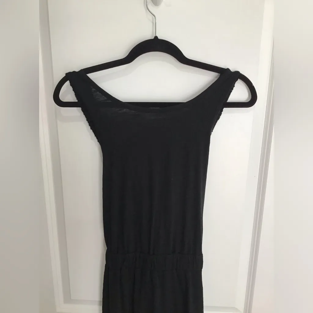 ANN TAYLOR LOFT NWT Solid Black Criss Cross Back Strap Maxi Dress Size M - Image 2