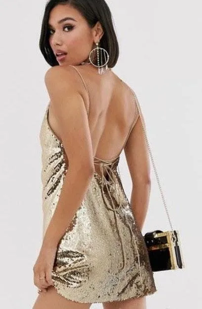 ASOS Gold Sequin Dress - Image 2