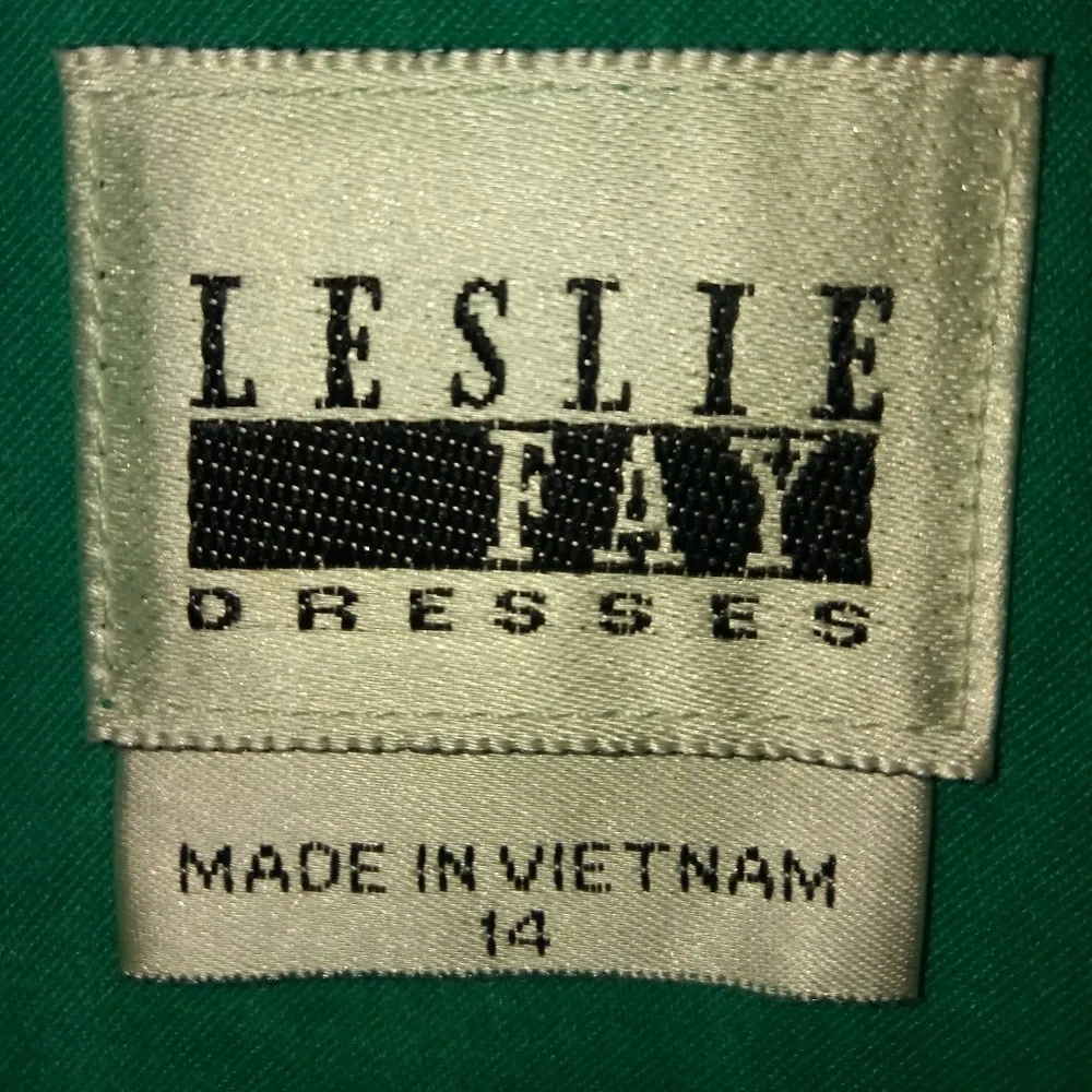 Leslie Fay 14 PseudoSuede Dress n Jacket Set in Teal Green Plus - Image 3