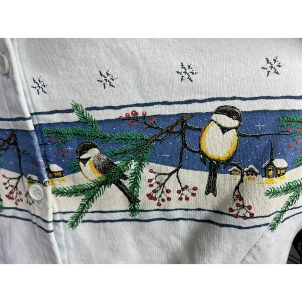 sweatshirt cardigan birds grannycore 1980s White Size L - Image 4