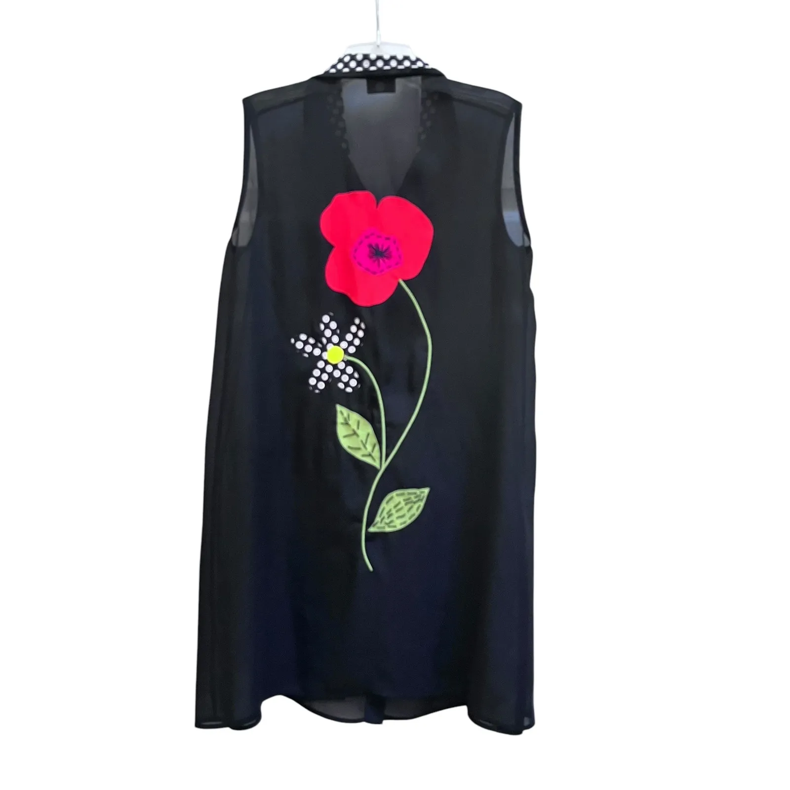 Gottex Black Sheer Sleeveless Bathing Suit Cover Up Tunic size M/ L - Image 3