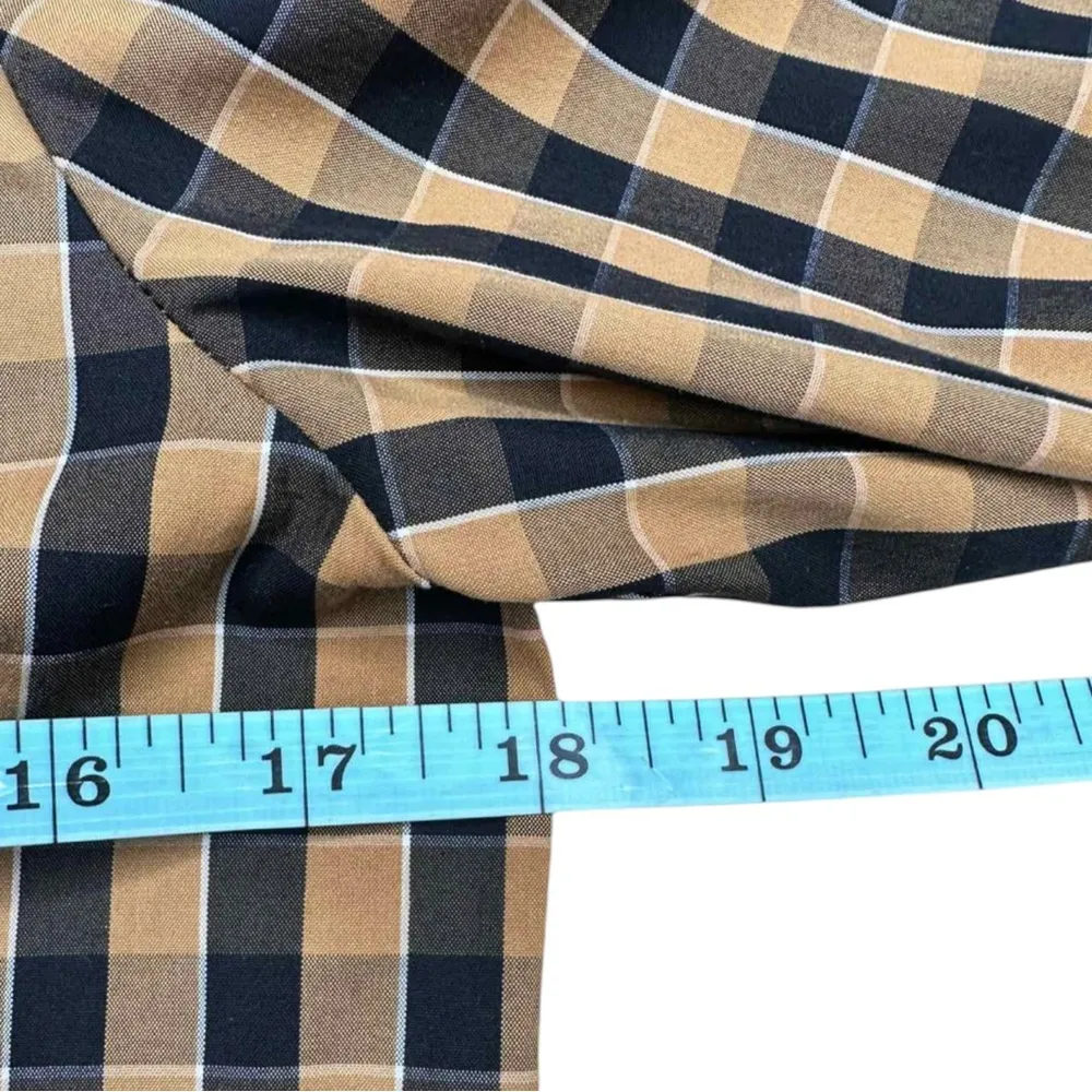 LAFAYETTE 148 NEW YORK Black and Brown Checkered Button Down Size S - Image 7