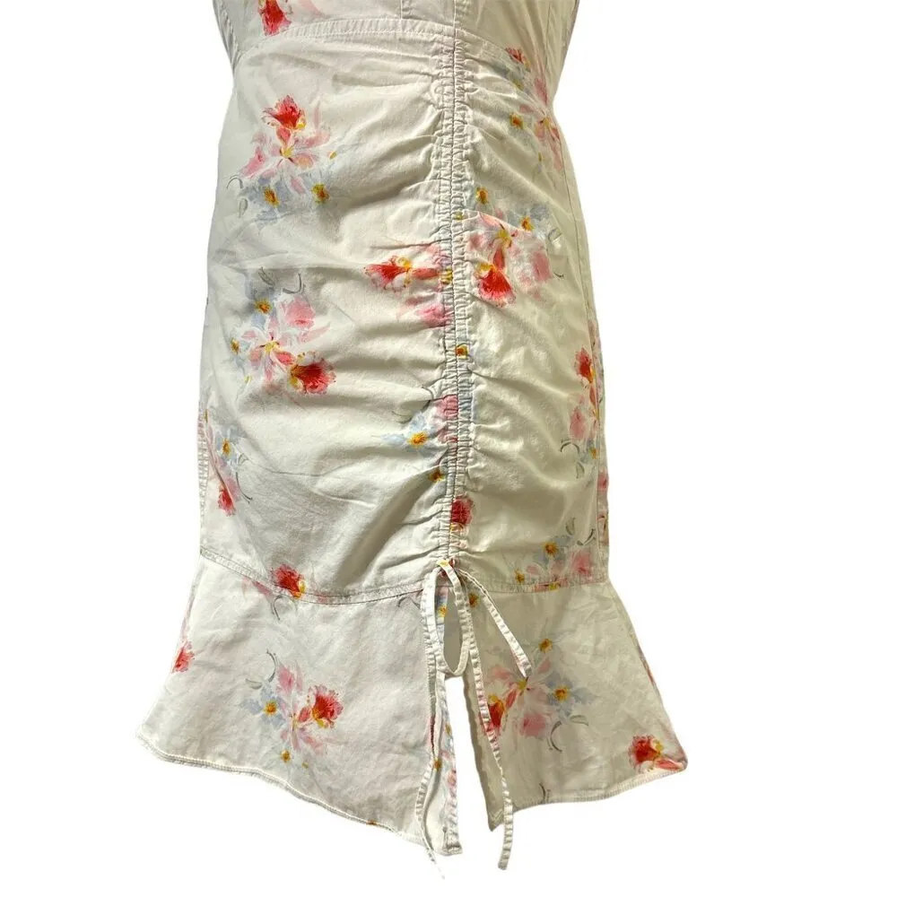 La Vie Rebecca Taylor Catrine Ruched Dress in White XS Womens Mini Floral - Image 9
