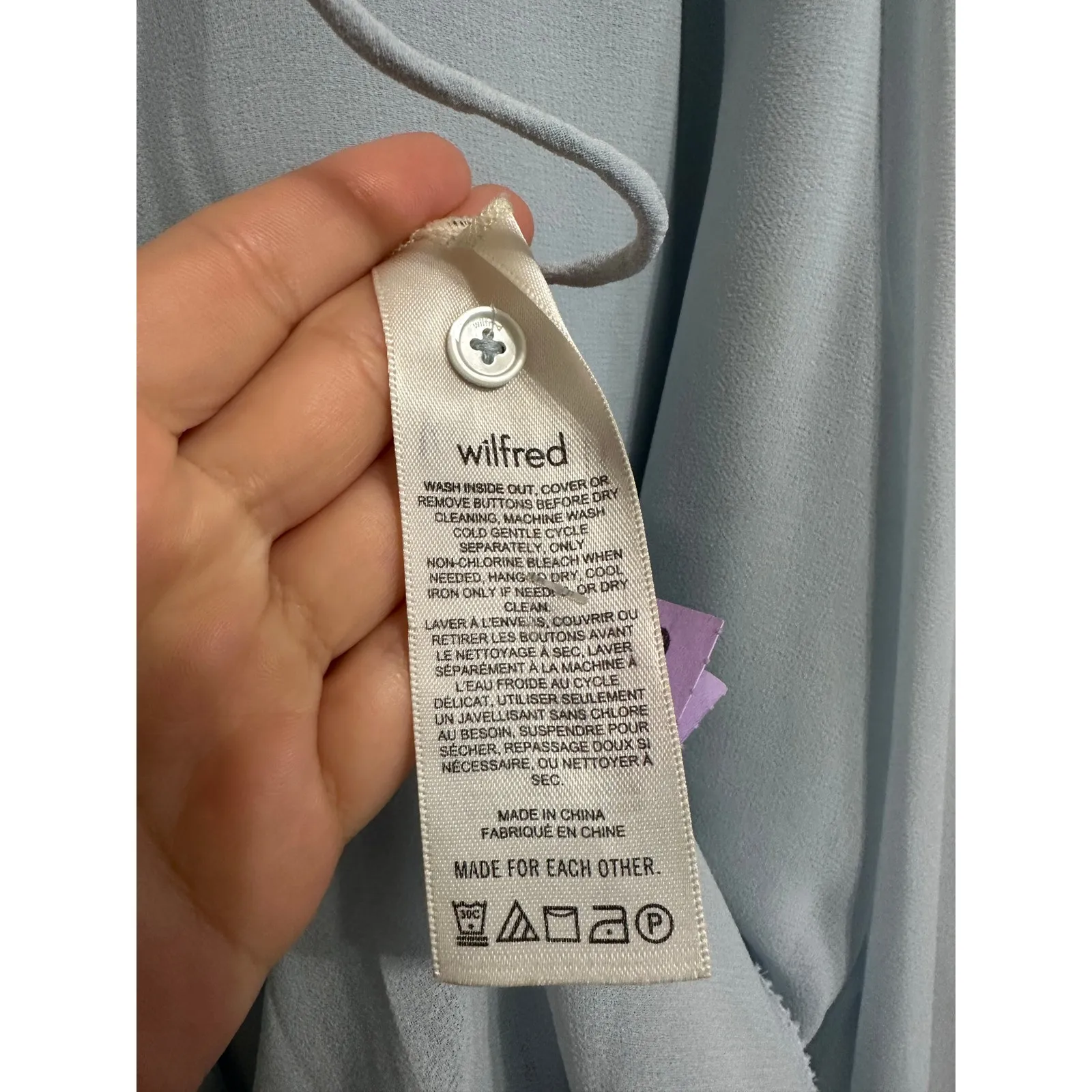 Wilfred  Alexis blue‎ ruffled chiffon blouse size Small  $98 - Image 4