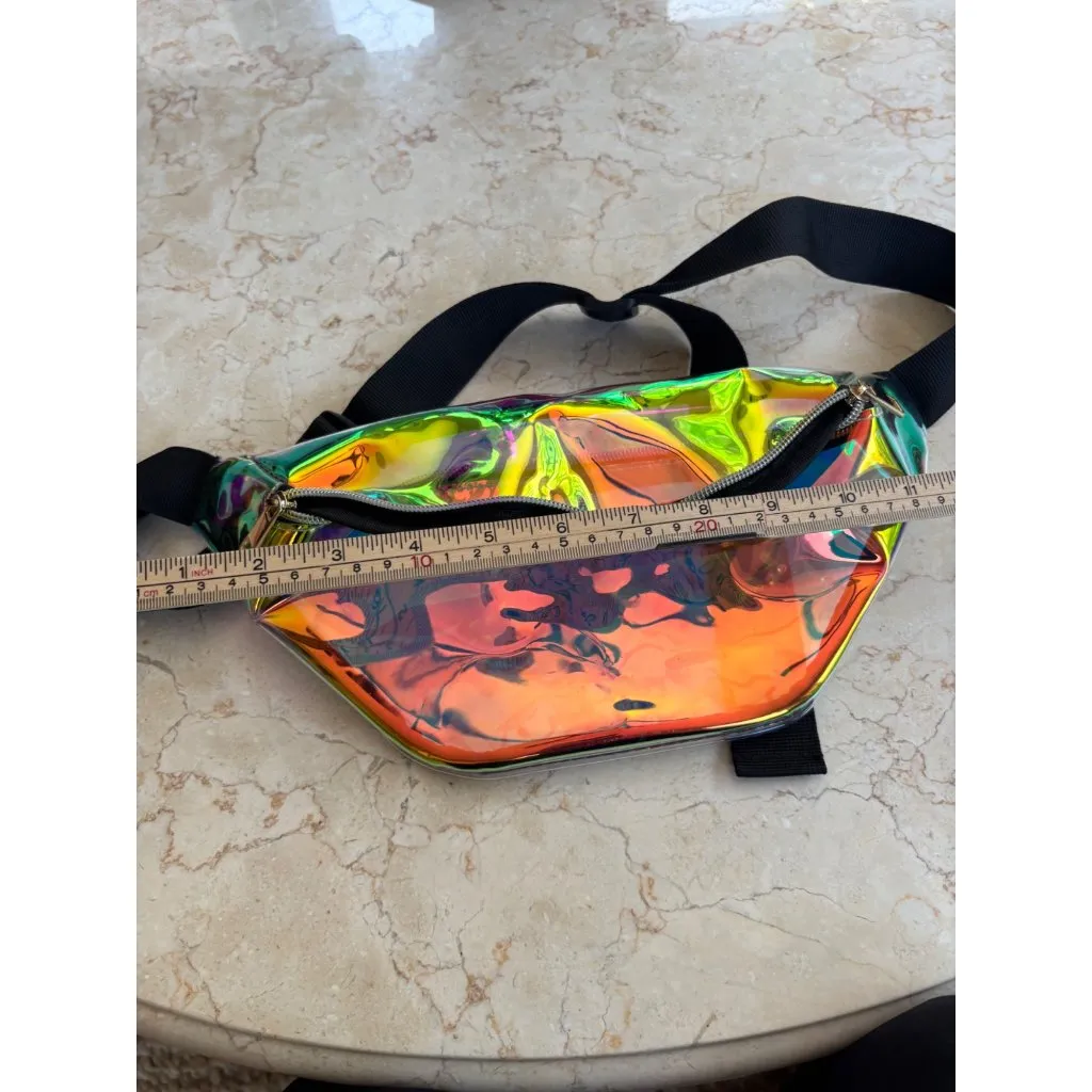 Holographic Iridescent Waist Bag With Adjustable Strap - Image 2