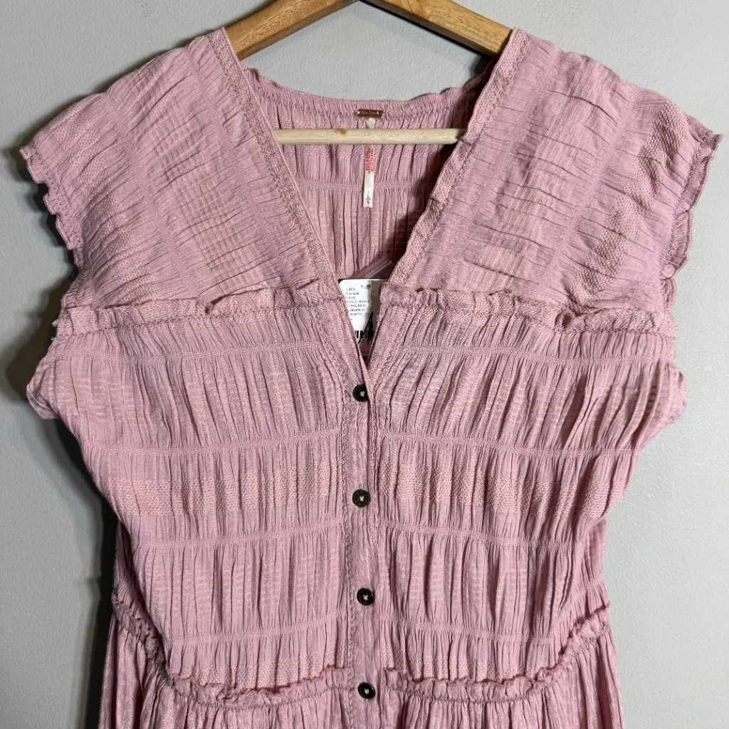 Free People Desert Dazed Midi Dress Women's Large Pale Mauve Boho Sleeveless NWT - Image 9