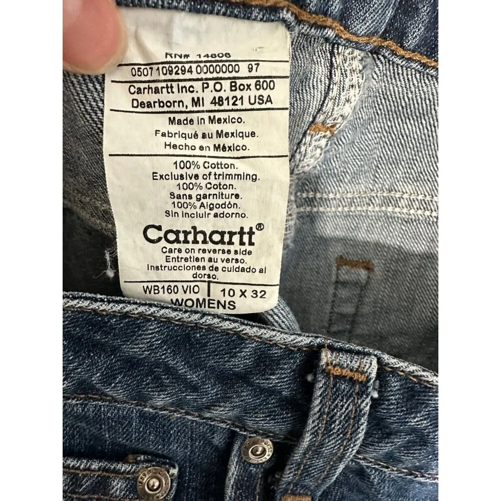 Vintage Carhartt 10 x 32 Blue Jeans Cowgirl Look Medium Wash Straight Leg - Image 7