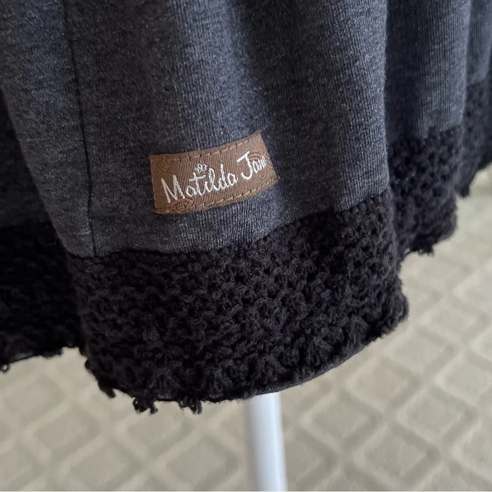 Matilda Jane Wise & Wonderful Gray Hoodie Knit Ruffle Jacket S - Image 8