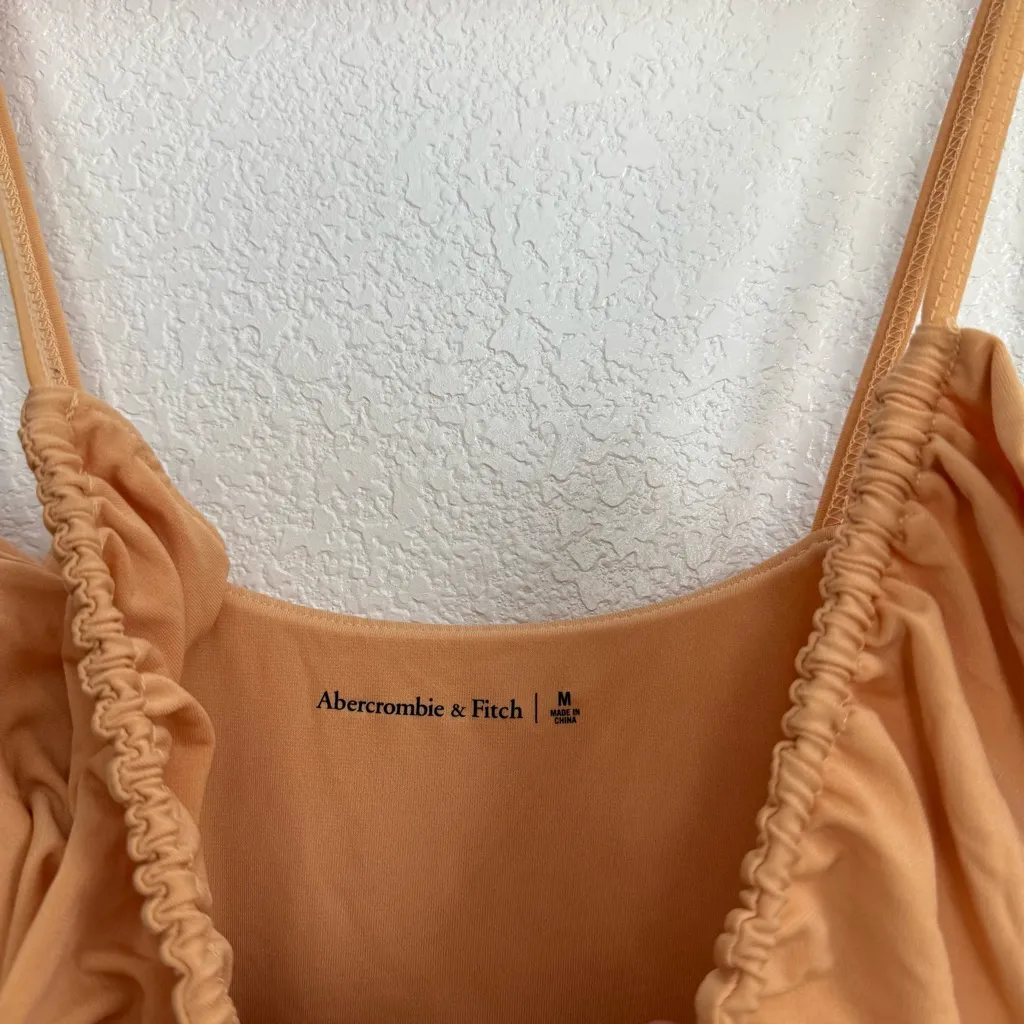 Abercrombie Orange Strappy Cut Out Mini Dress Medium - Image 4