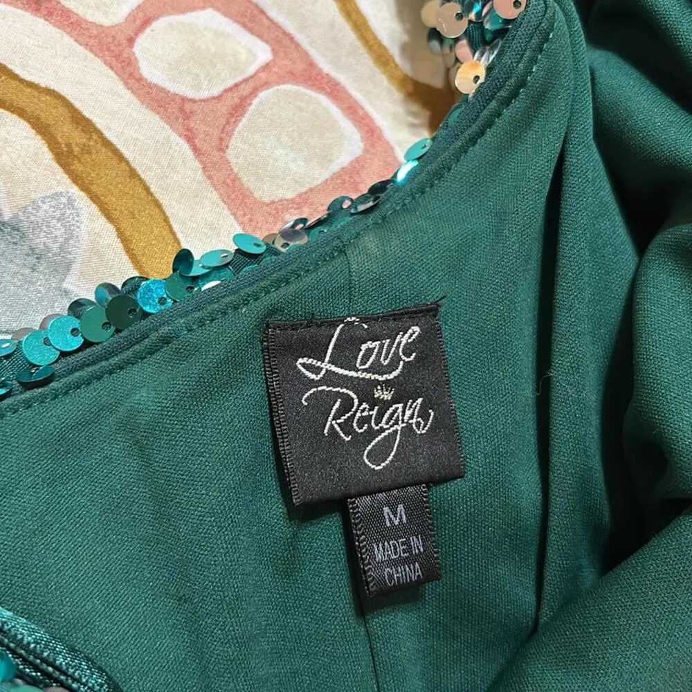 Love Reign Teal And Silver Shift Sequin One Shoulder Ruched Prom Formal Dress - Image 7