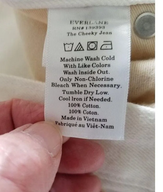 Everlane The 90's Cheeky Straight Leg Jean in Bone Womens Denim Pants Size 28 - Image 13