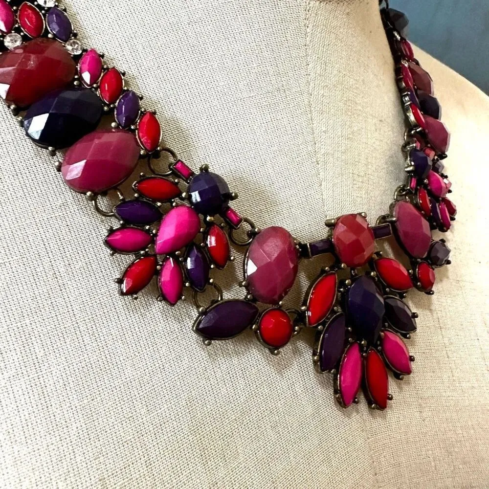 Pink purple red statement necklace Pink - Image 2