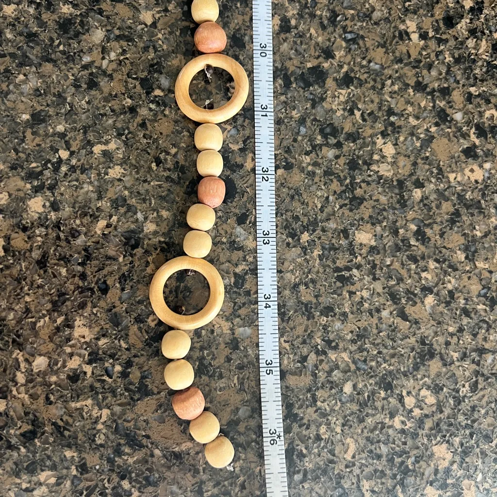 Clearance 50% off Vintage Wooden Geometric Beaded Boho Belt, Size Small Brown - Image 6