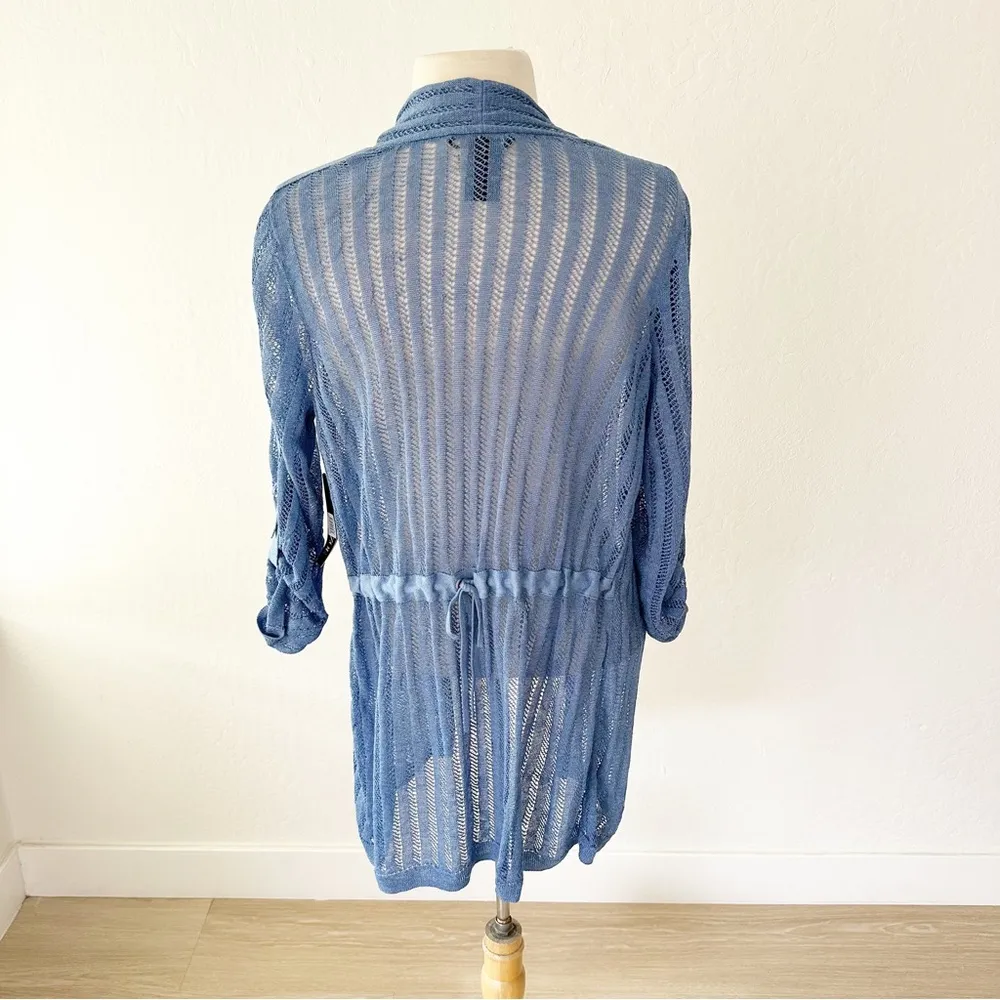Nic+Zoe Sheer Nights Blue Linen Blend Cardigan NWT | Medium - Image 8