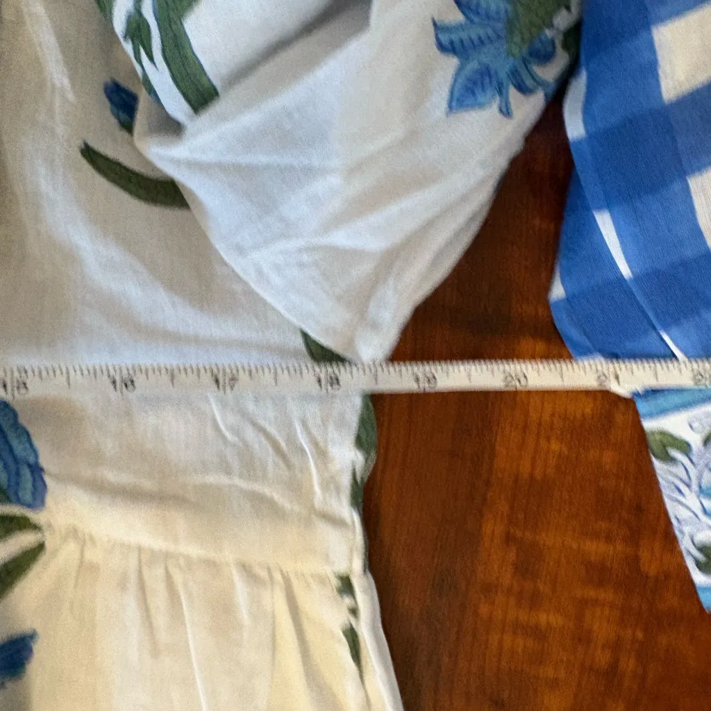 SZ Blockprints Shopbop Jodhpur floral block print cotton midi dress medium NWT Blue - Image 15