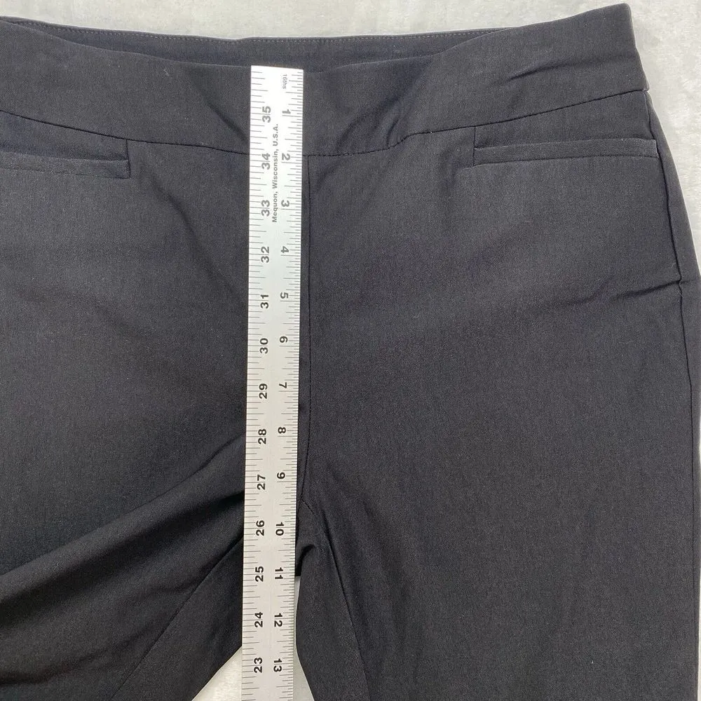 NWT Chico's crop‎ pants womens Small So Slimming Brigitte Eyelet hem basic black - Image 4