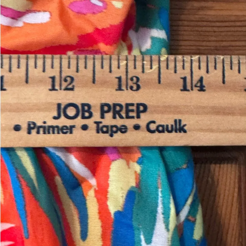 Flying Tomato M Vibrant Floral Print Tiered Midi Dress Ruffle Strappy EUC - Image 8