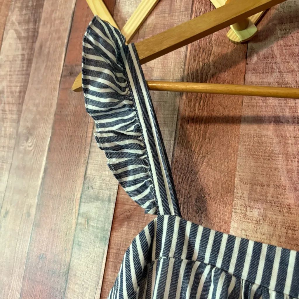 Old Navy‎ Blue And White Stripe Midi Dress Size Medium - Image 4