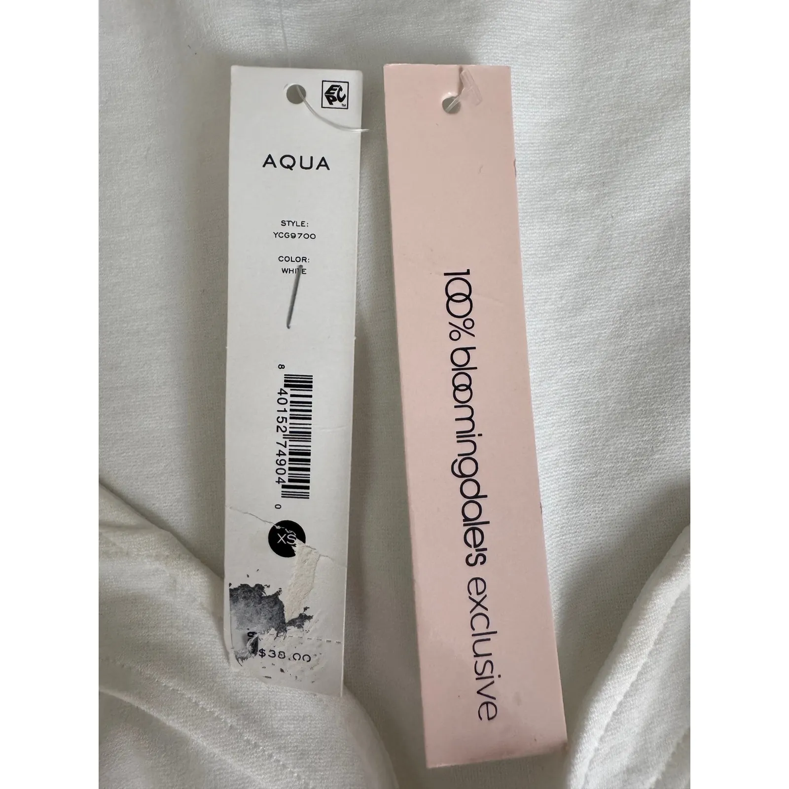 AQUA Bloomingdales White Bustier Tank Top Sleeveless Fitted XS‎ - Image 7