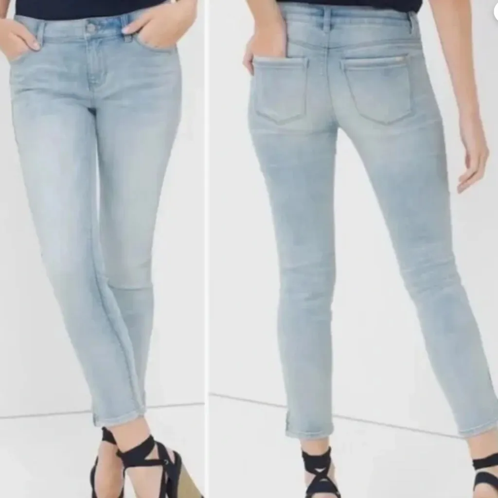 WHBM Ankle Zipper Skinny Crop Jeans in light wash sz  2 - Image 2