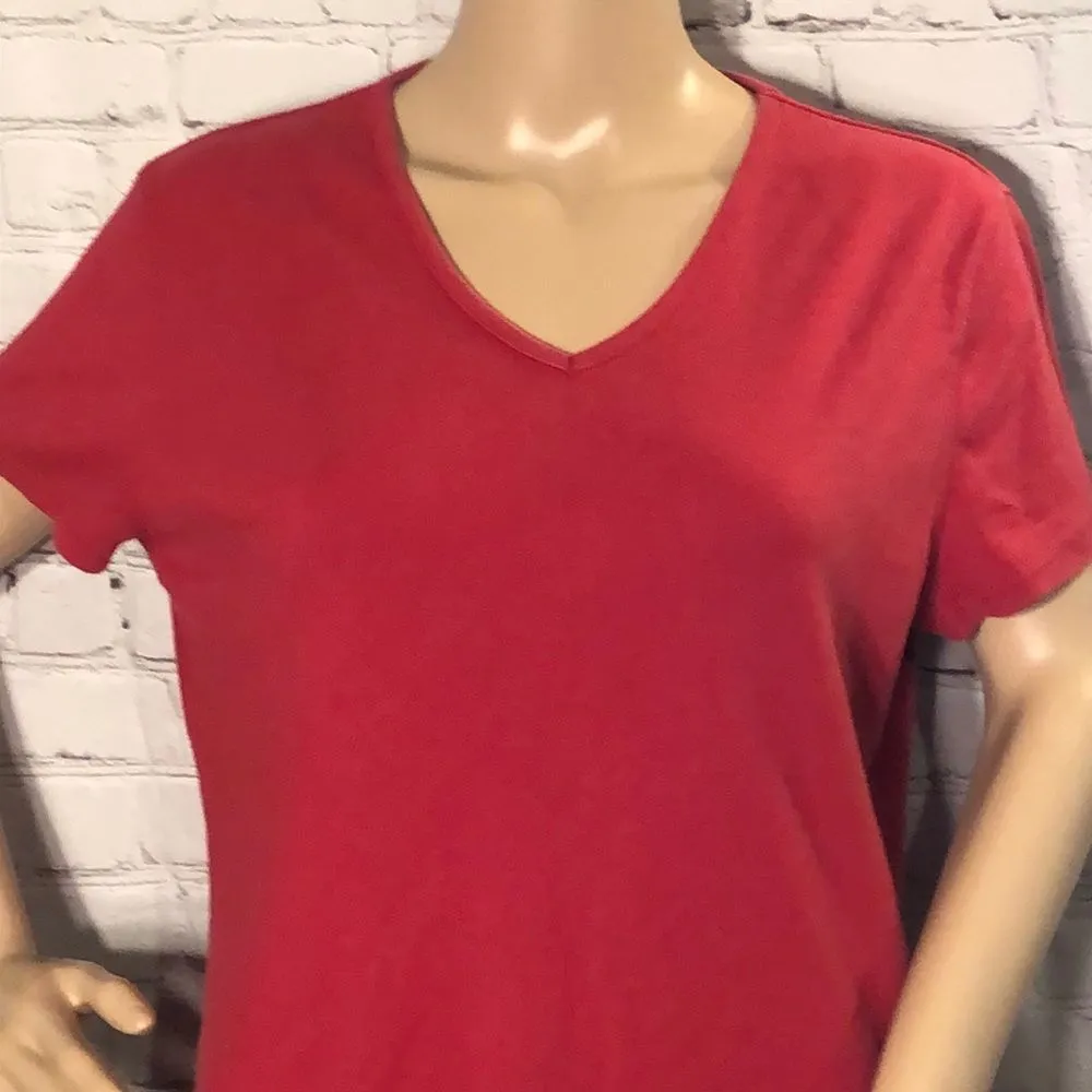 Sonoma  Red 100% Cotton Plain Womens Tee L - Image 2