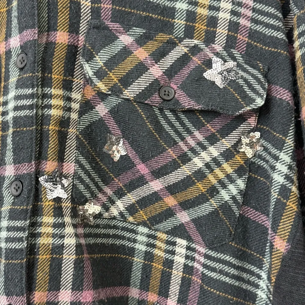 {S} Free People Constellations Within Flannel Oversized Plaid Button-Up - Image 9