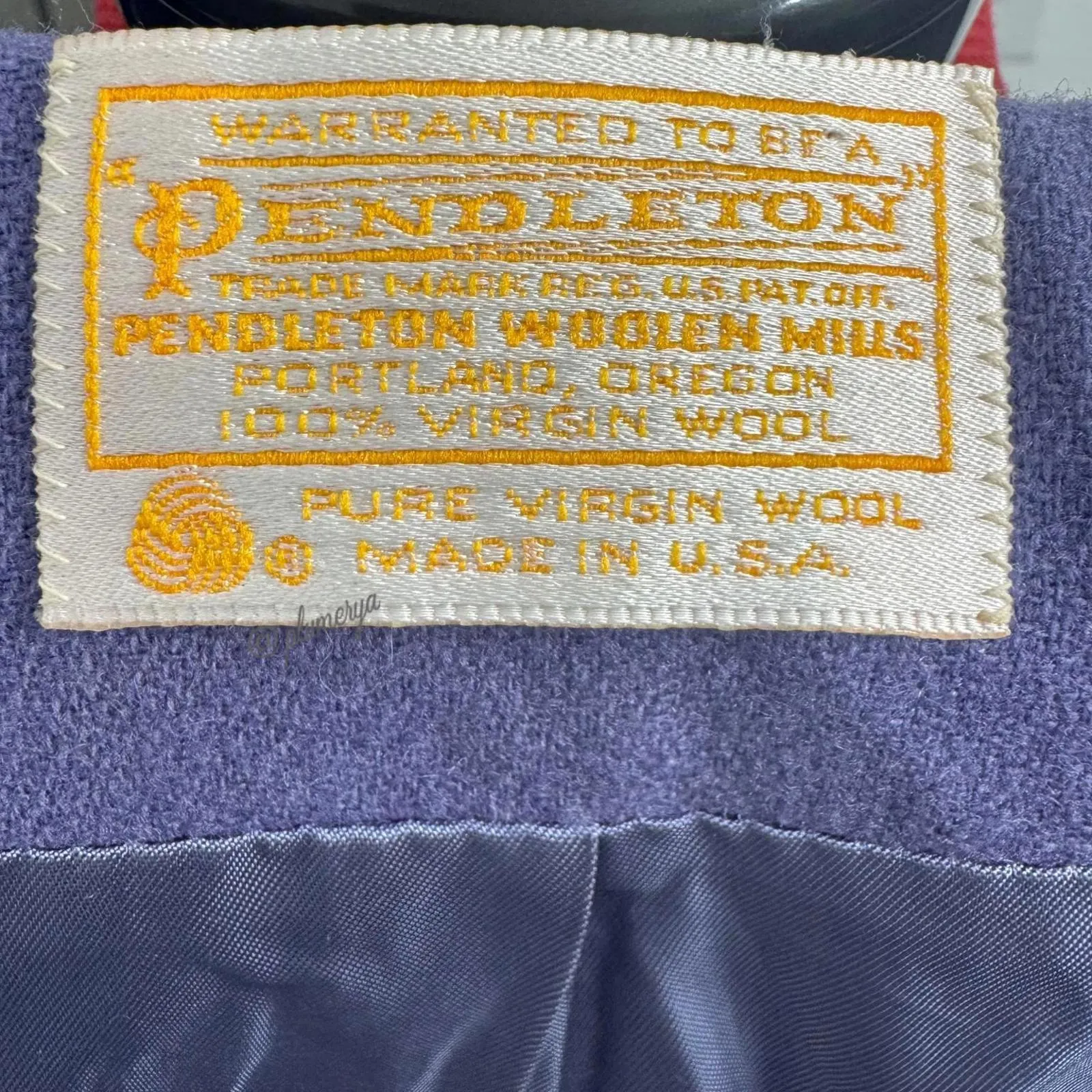 Vintage Pendleton 100% Virgin Wool Blazer with Velour Collar Size 8 - Image 4