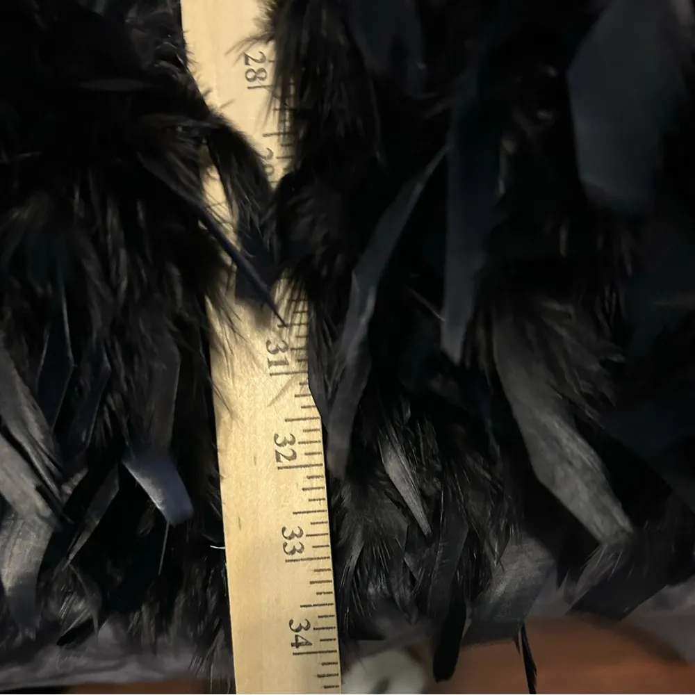 Jo Hannah York by Joan Davis vintage black sheer feather trim dress - Image 7