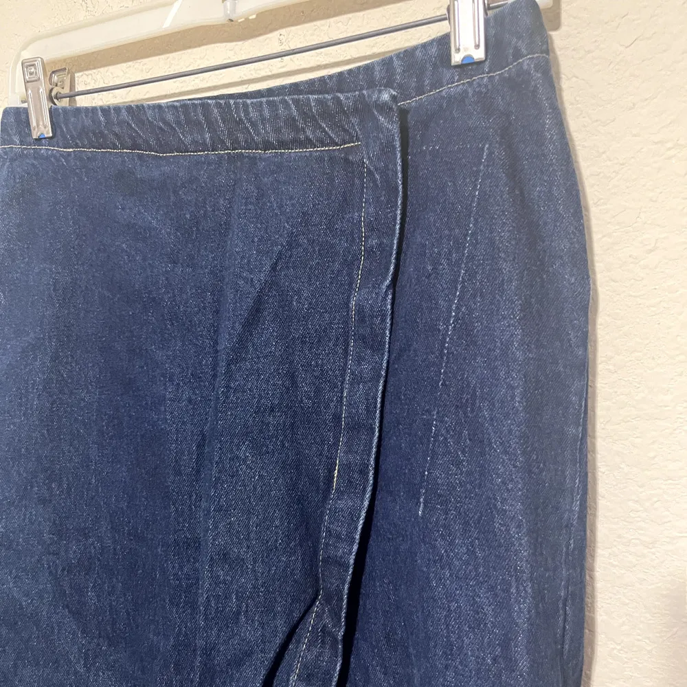 U2 Jeans Denim Mini Skirt Size XS pencil zipper back grunge y2K Blue - Image 2