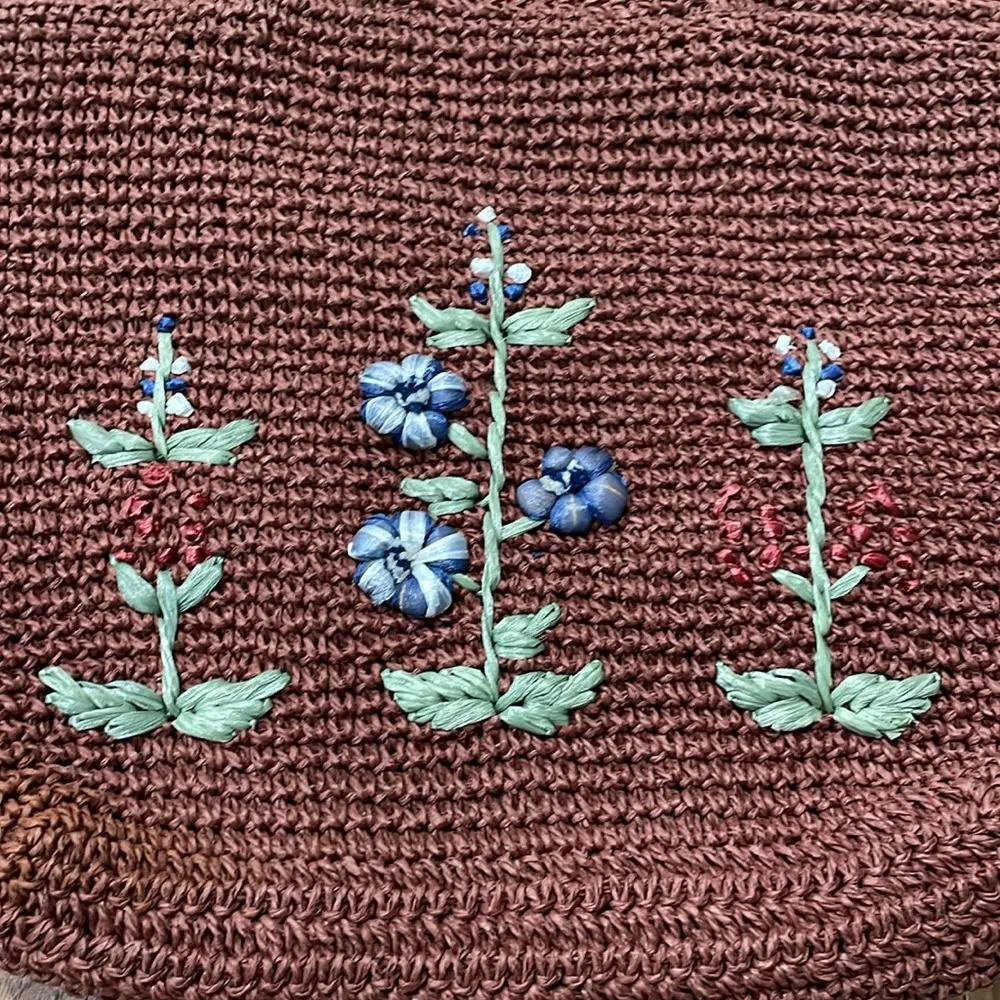 Brown vintage knitted purse and matching case - Image 2