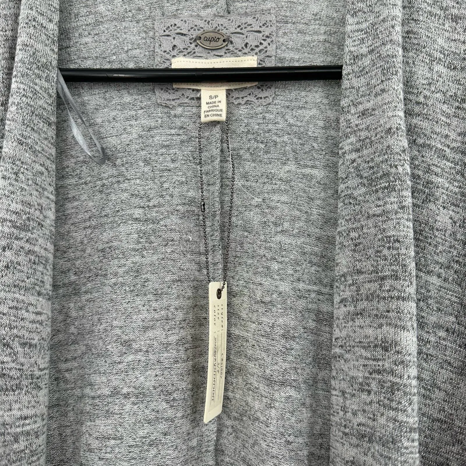 NWT Cupio size small gray open front cardigan sweater‎ with pockets - Image 7