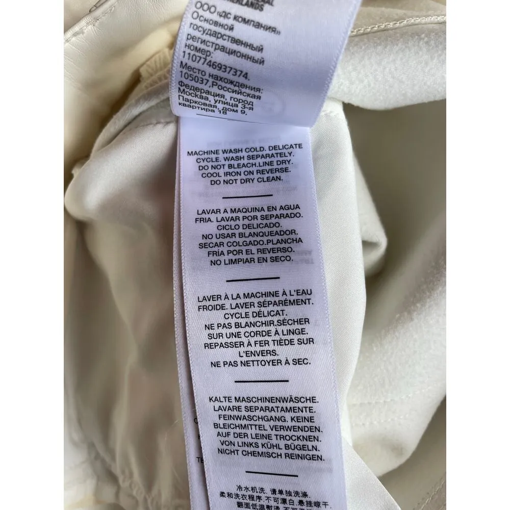 7 for All Mankind Cream High Waist Slim Kick Flare Faux Leather Pant sz 33 NWOT - Image 9