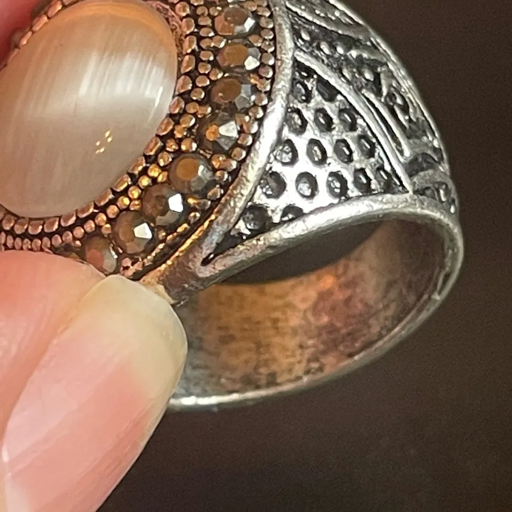 Opal stone silver plated ring size 7.5 White - Image 8