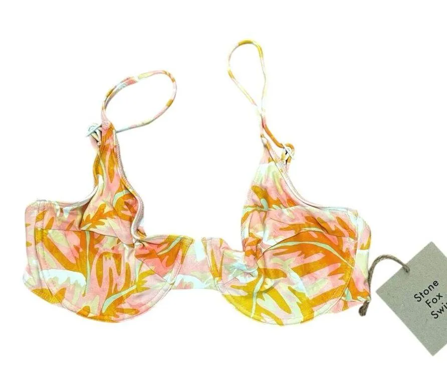 NWT Stone Fox Swim Conch Bikini Top - Hot Tropix Print Size Large - Image 3
