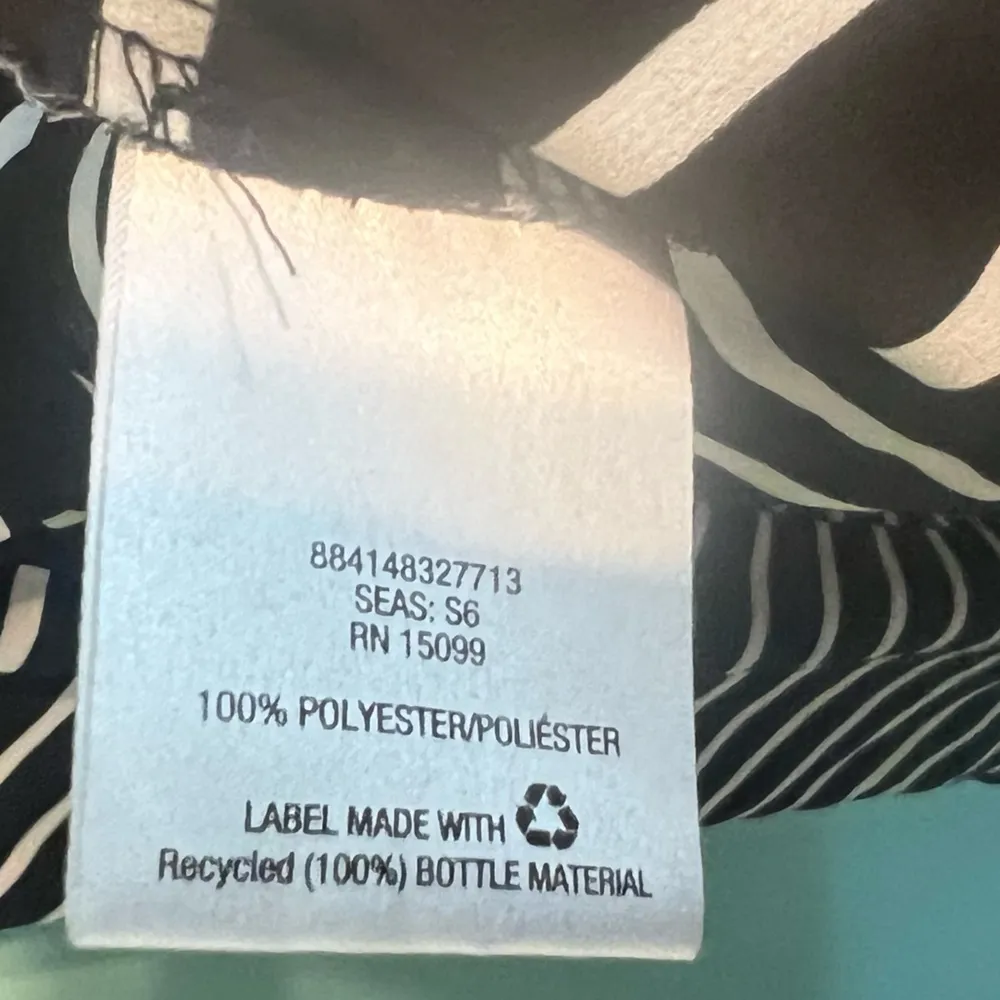 Covington Semi-sheer Striped Tunic Top Blouse 1/2 Zip Tab Sleeves 1X Plus Size - Image 5