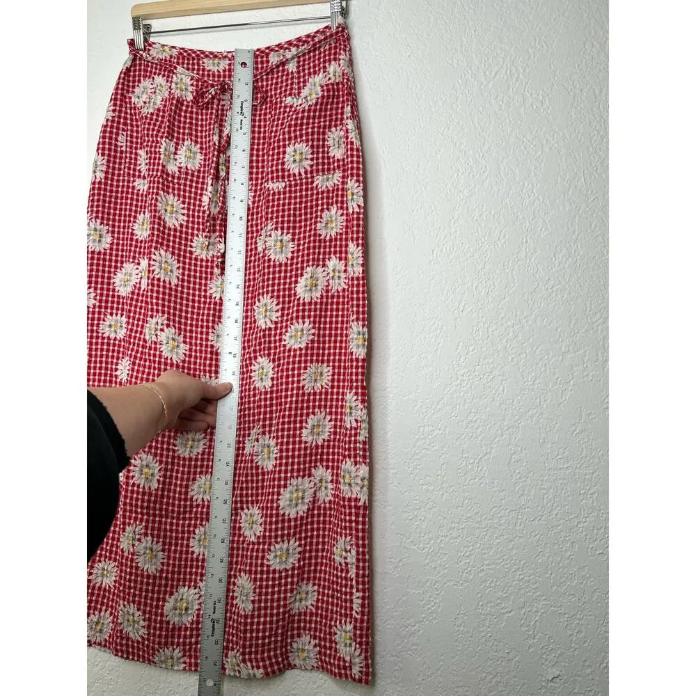My Michelle Vintage Cottagecore Plaid Daisy Midi Skirt 13 - Image 2