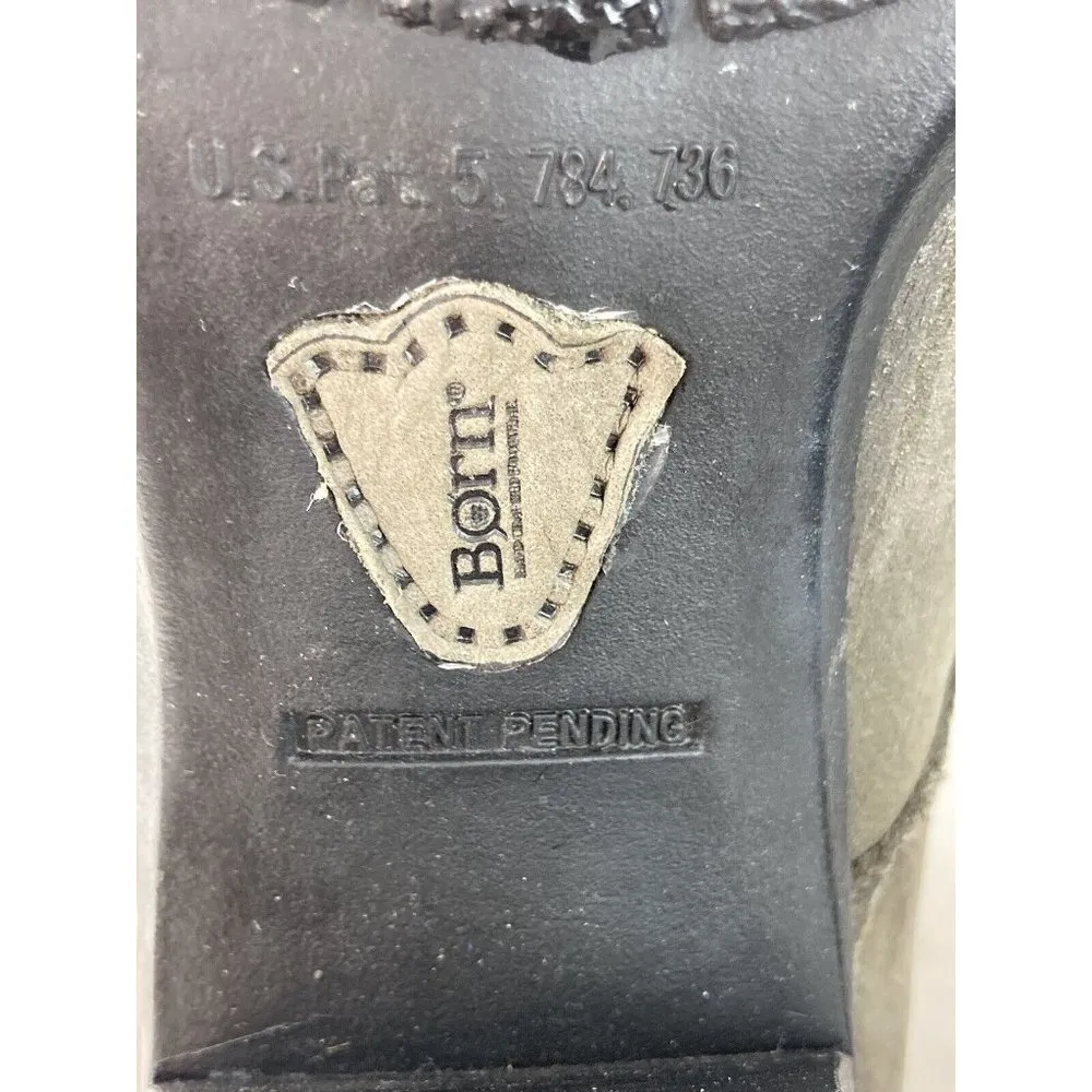 Born Leather Shoe Booties Womens US 6 EU 36.5 Army Green Lace Up Comfort Casual - Image 13