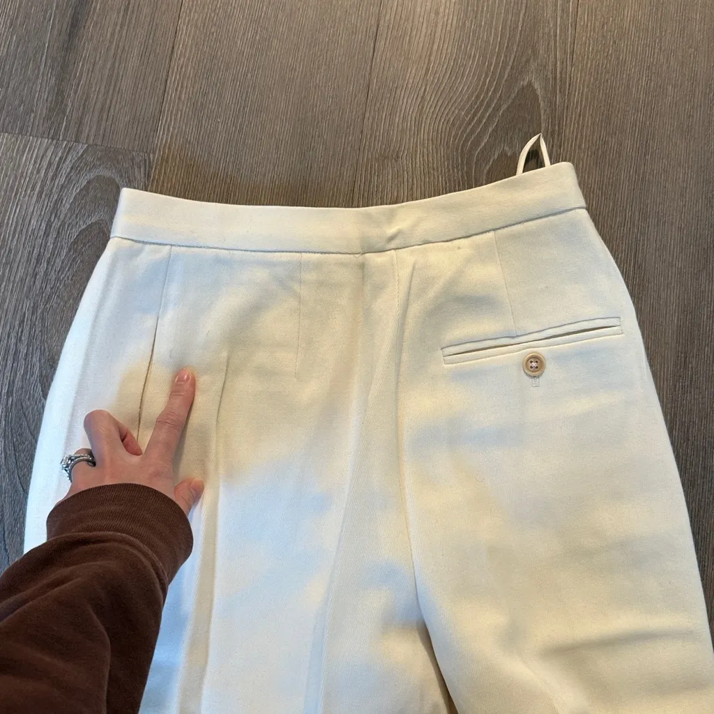 Vintage white ralph lauren collection wool tapered trousers Size 2 - Image 12