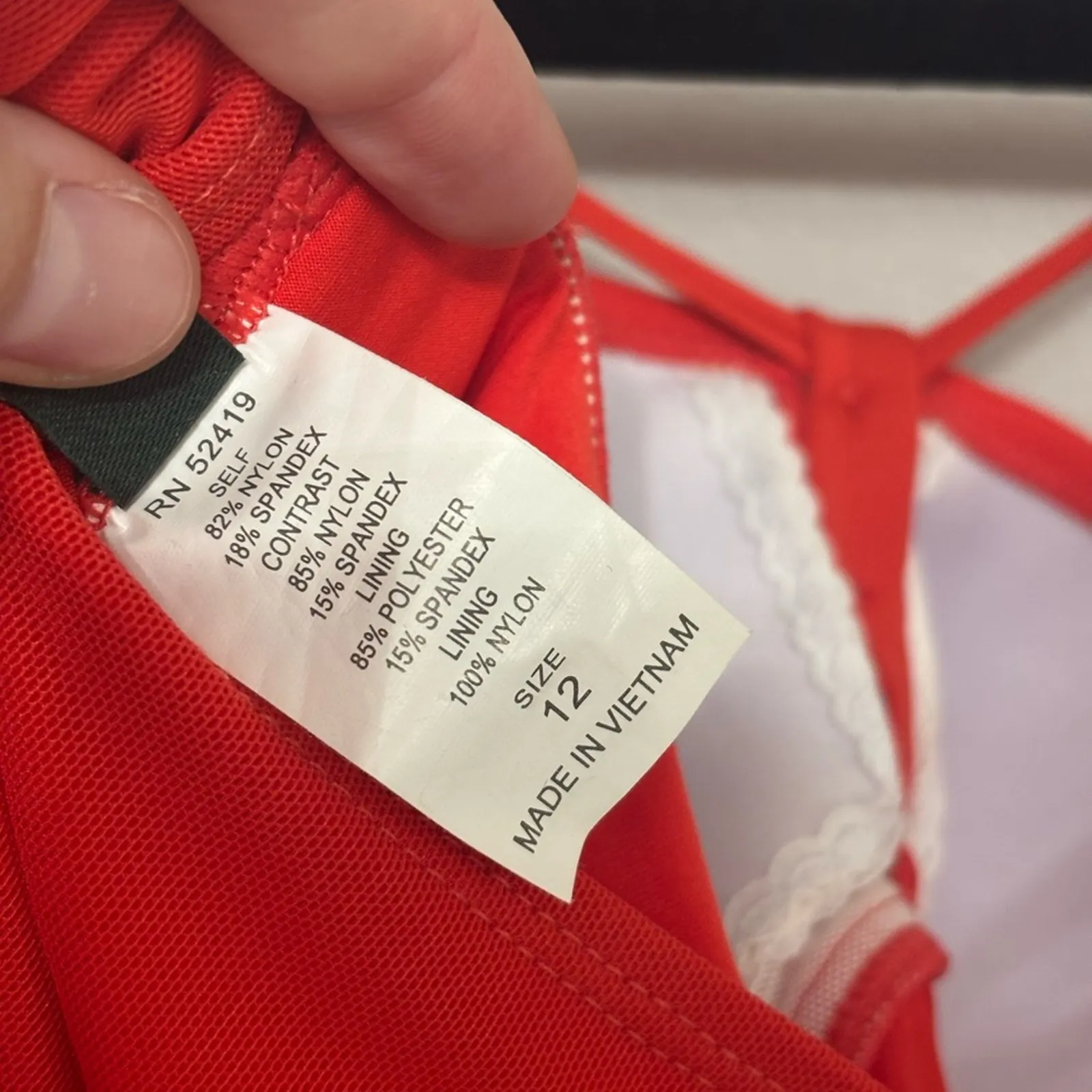 NWT Lauren Ralph Lauren One Piece Swimsuit in Bright Red - Size 12 - Image 8