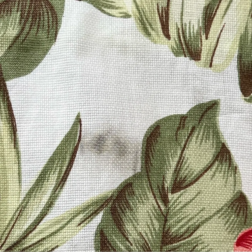 Lemon Grass PL Dope embroidery unisex Tropical Floral button up top linen blend Red Size undefined - Image 12