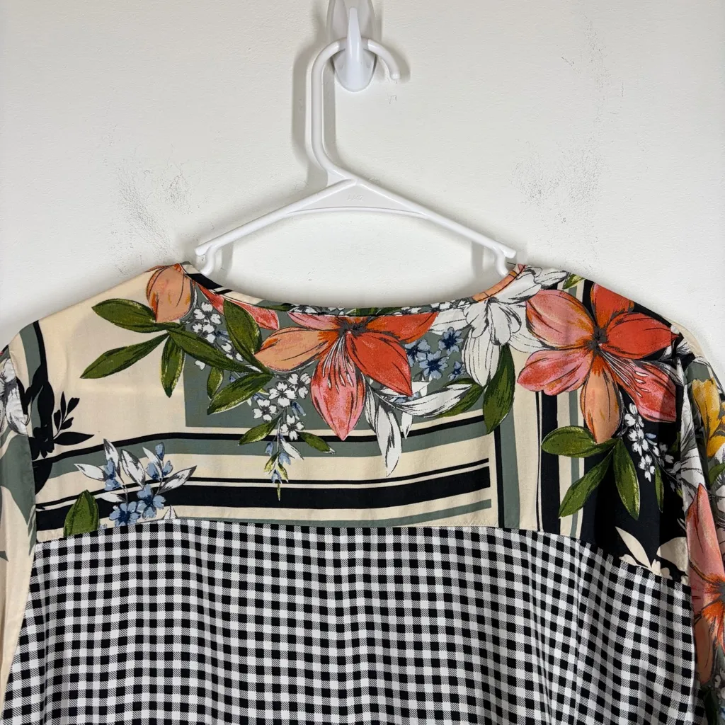 Spense Mixed Print Floral Blouse Size Large - Image 4