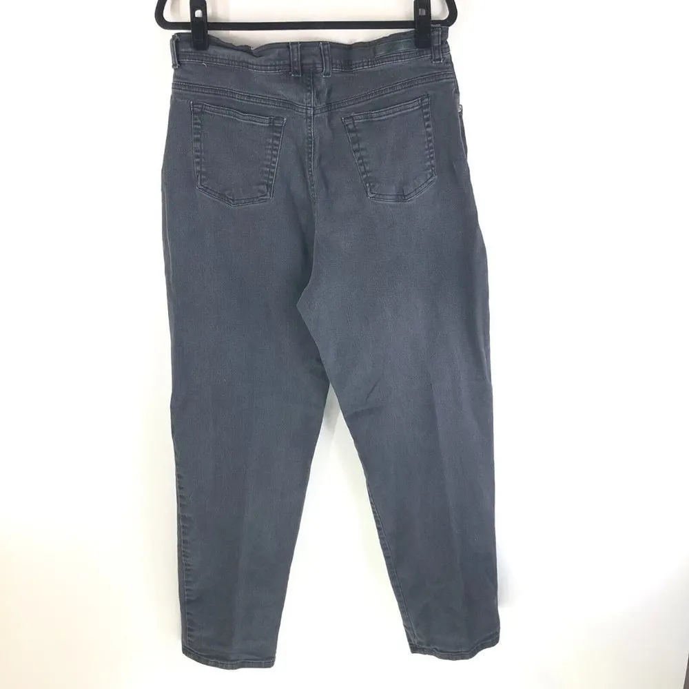 Gloria Vanderbilt Womens Jeans High Rise Tapered Mom Black Size 16 - Image 2