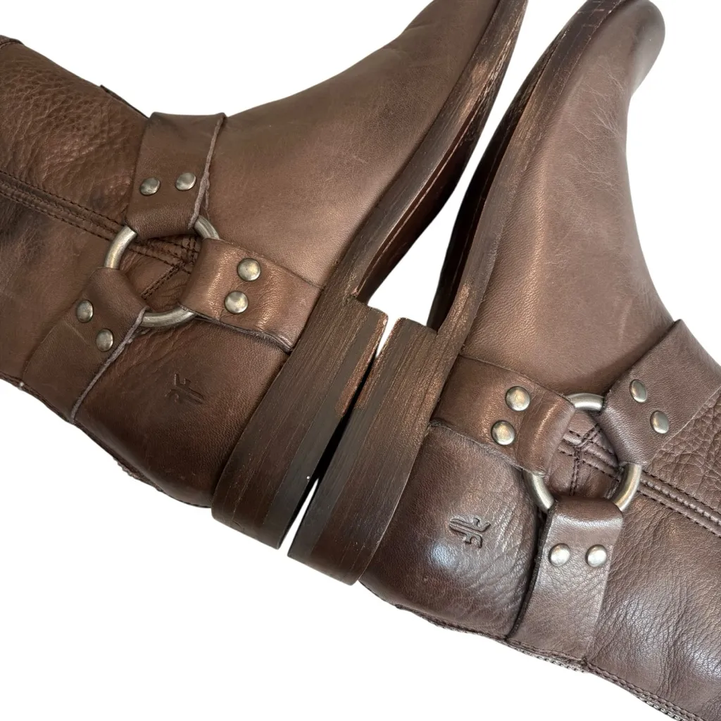 FRYE Phillip Harness Leather Brown Boot, Sz 6.5 - Image 10