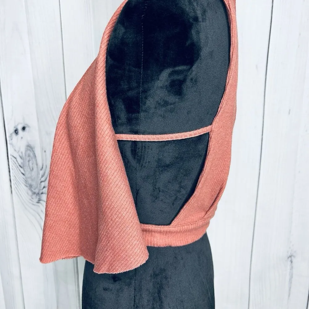 Free People Top Womens Sz XS Dusty Rose Ribbed Tank Top Open Sides Open Back - Image 6