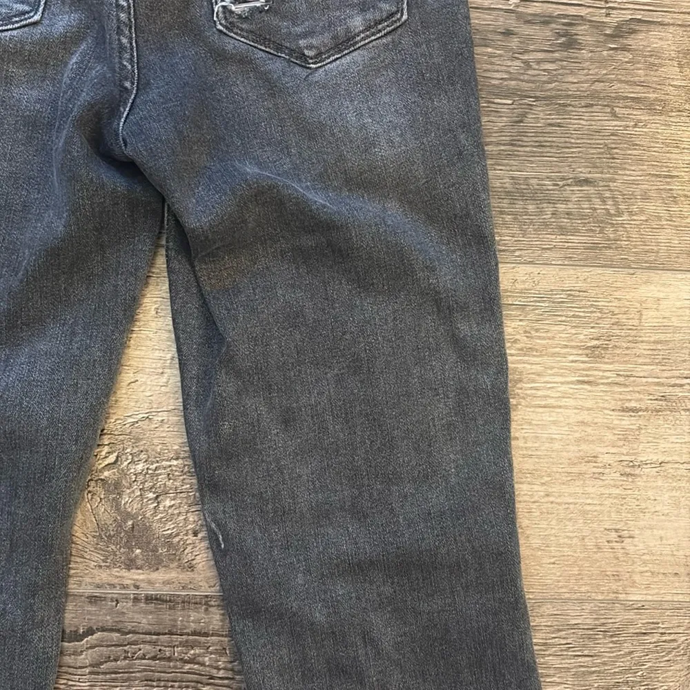 Distressed Gray Wash Slim Straight Leg Jeans — size 25 - Image 10